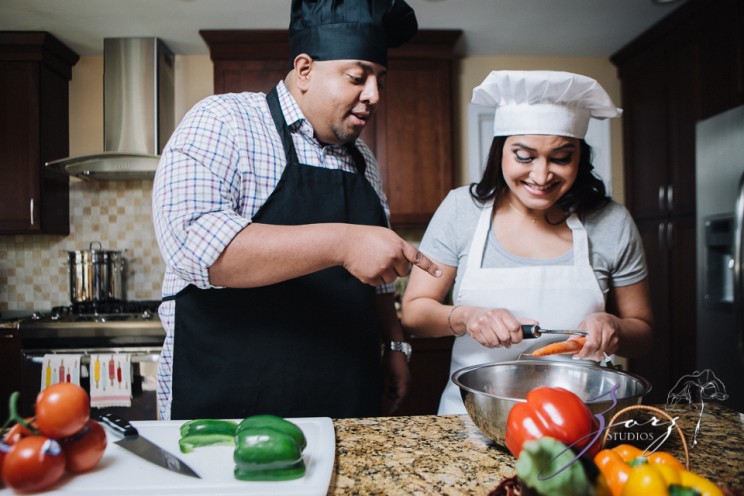 Who's The Chef? Rupal + Krishna = Food Fight Engagement Session | Zorz Studios