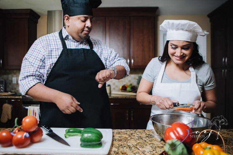 Who's The Chef? Rupal + Krishna = Food Fight Engagement Session | Zorz Studios