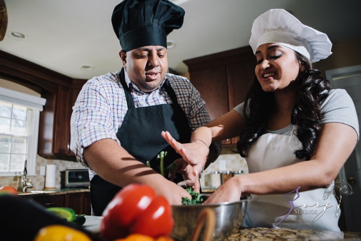 Who's The Chef? Rupal + Krishna = Food Fight Engagement Session | Zorz Studios