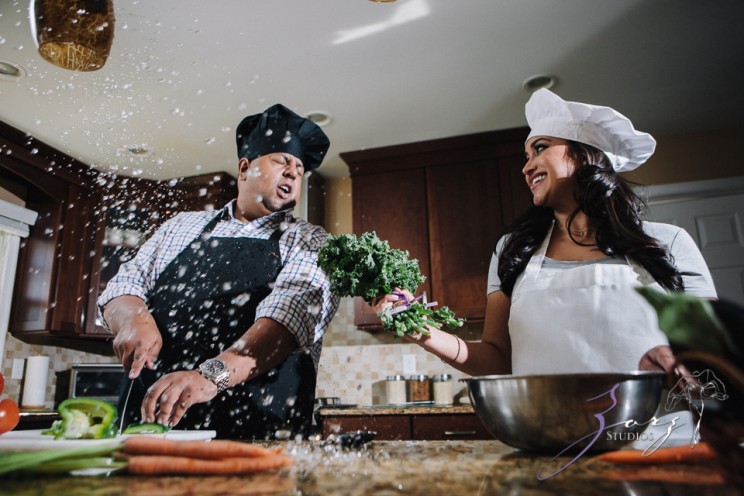 Who's The Chef? Rupal + Krishna = Food Fight Engagement Session | Zorz Studios