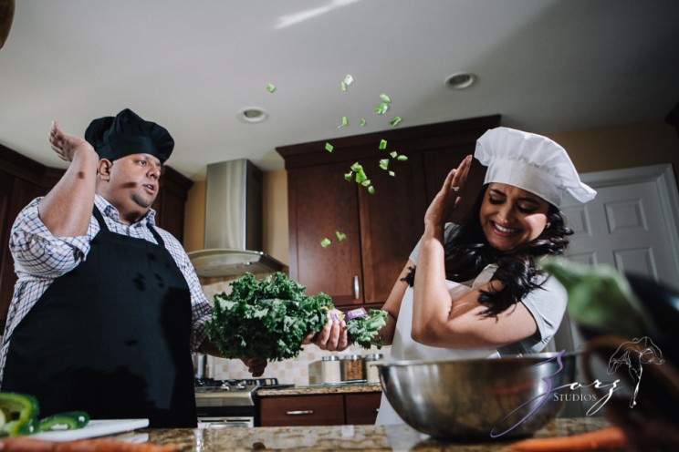 Who's The Chef? Rupal + Krishna = Food Fight Engagement Session | Zorz Studios