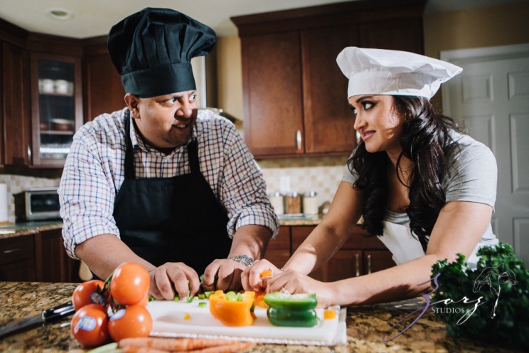 Who's The Chef? Rupal + Krishna = Food Fight Engagement Session | Zorz Studios
