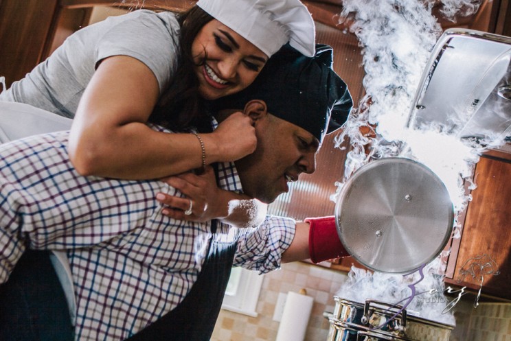 Who's The Chef? Rupal + Krishna = Food Fight Engagement Session | Zorz Studios