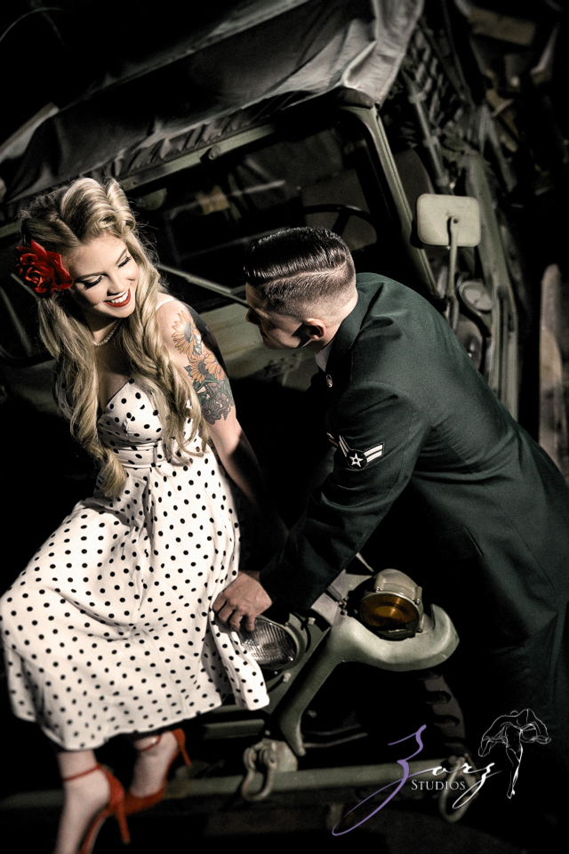 Pin-up Wings: Sam + Connor = Vintage Military Engagement Shoot by Zorz Studios (9)