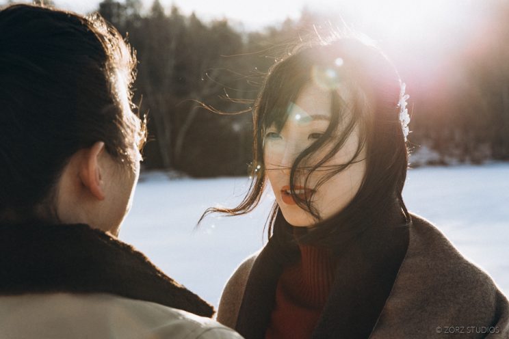 Ice and Fire: Catskills Elopement Wedding on Frozen Lake | Zorz Studios