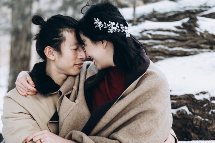 Ice and Fire: Catskills Elopement Wedding on Frozen Lake | Zorz Studios