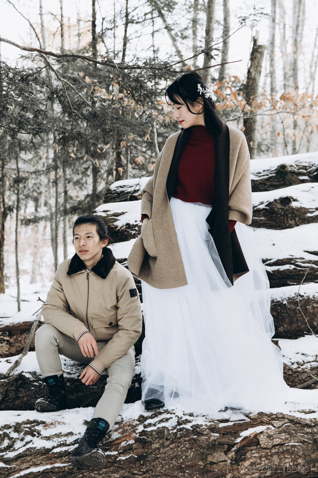 Ice and Fire: Catskills Elopement Wedding on Frozen Lake | Zorz Studios