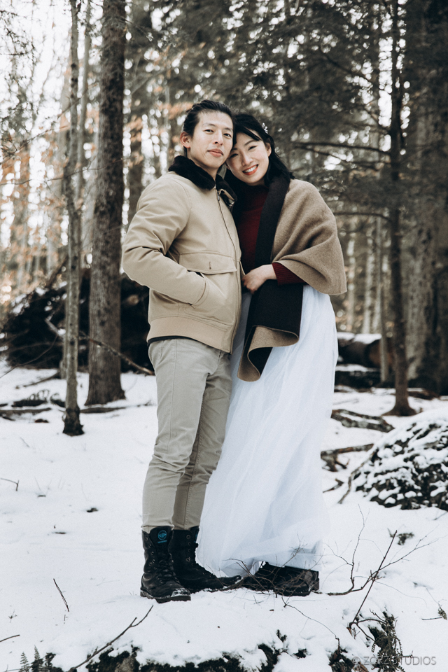 Ice and Fire: Catskills Elopement Wedding on Frozen Lake | Zorz Studios