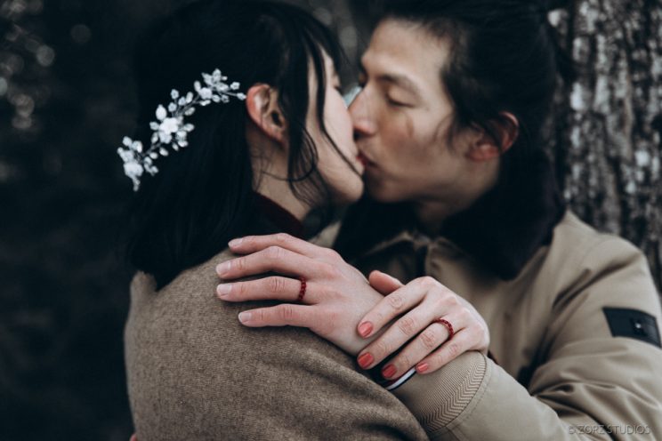 Ice and Fire: Catskills Elopement Wedding on Frozen Lake | Zorz Studios