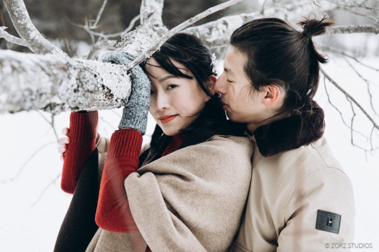 Ice and Fire: Catskills Elopement Wedding on Frozen Lake | Zorz Studios