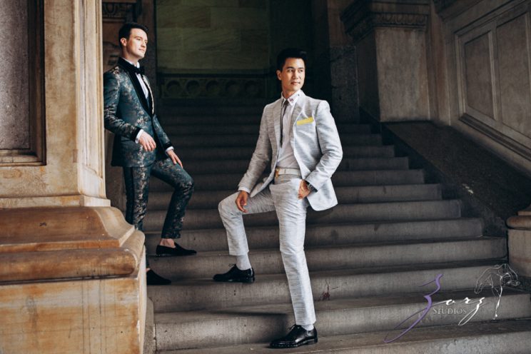 Groombow: Asian-American Stylish Gay Wedding at Penn Museum | Zorz Studios