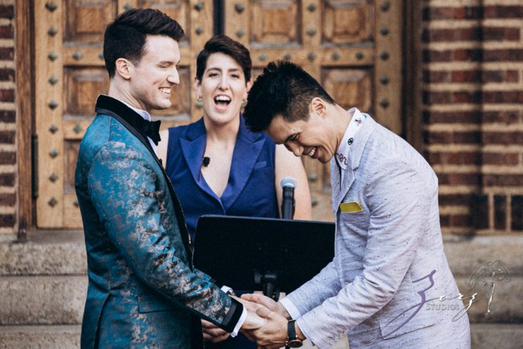 Groombow: Asian-American Stylish Gay Wedding at Penn Museum | Zorz Studios