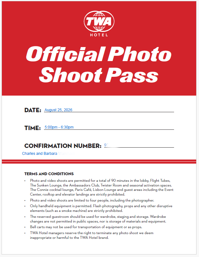 Twa_photoshootpass PanAmor: TWA Hotel Photoshoot Guide for 90 Unforgettable Minutes | Zorz Studios